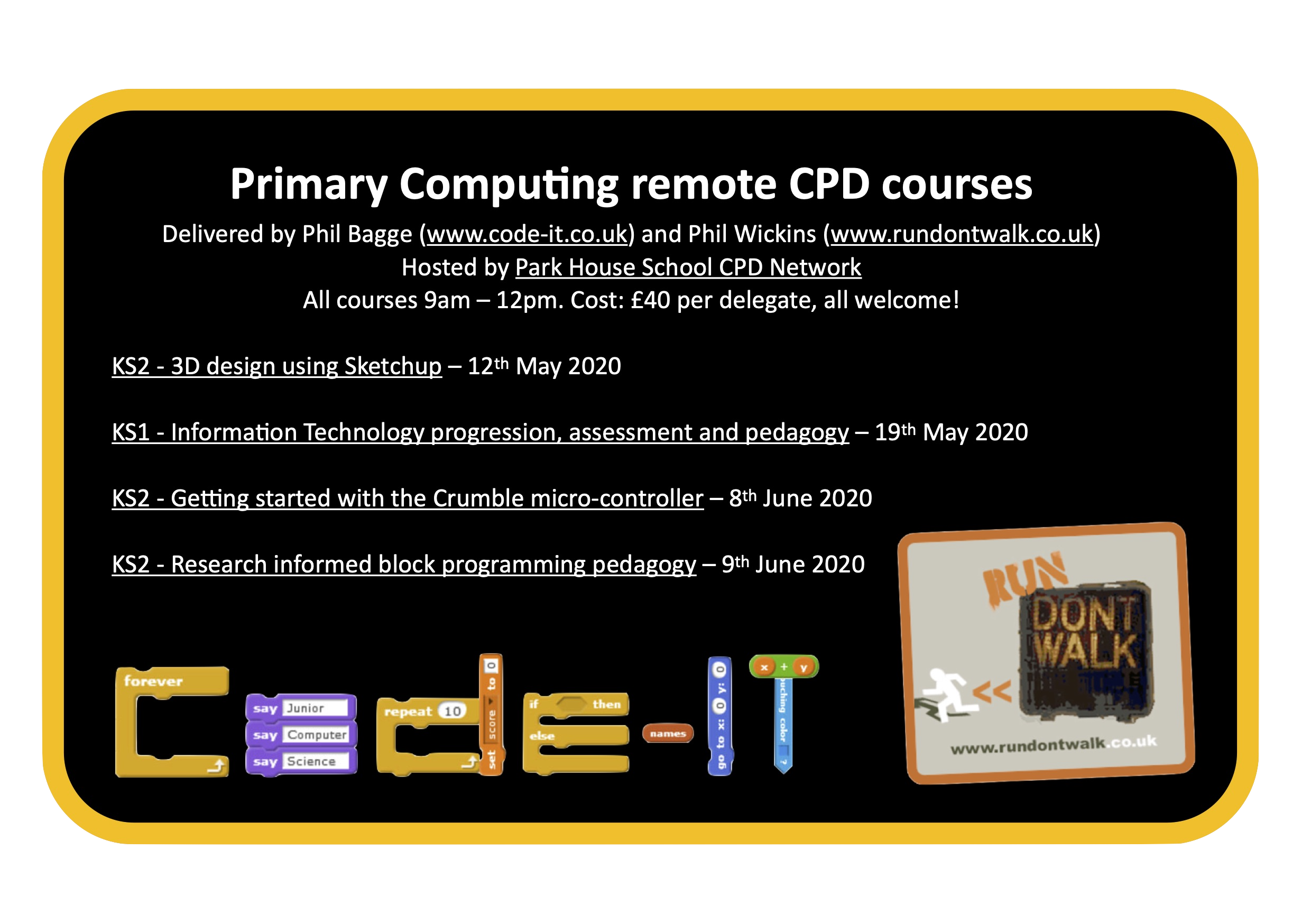 Primary Computing remote CPD courses